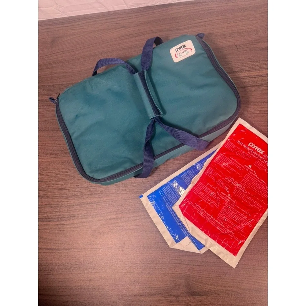VTG Pyrex Portables Insulated Hot‎ & Cold Carry Bag Teal Thermal